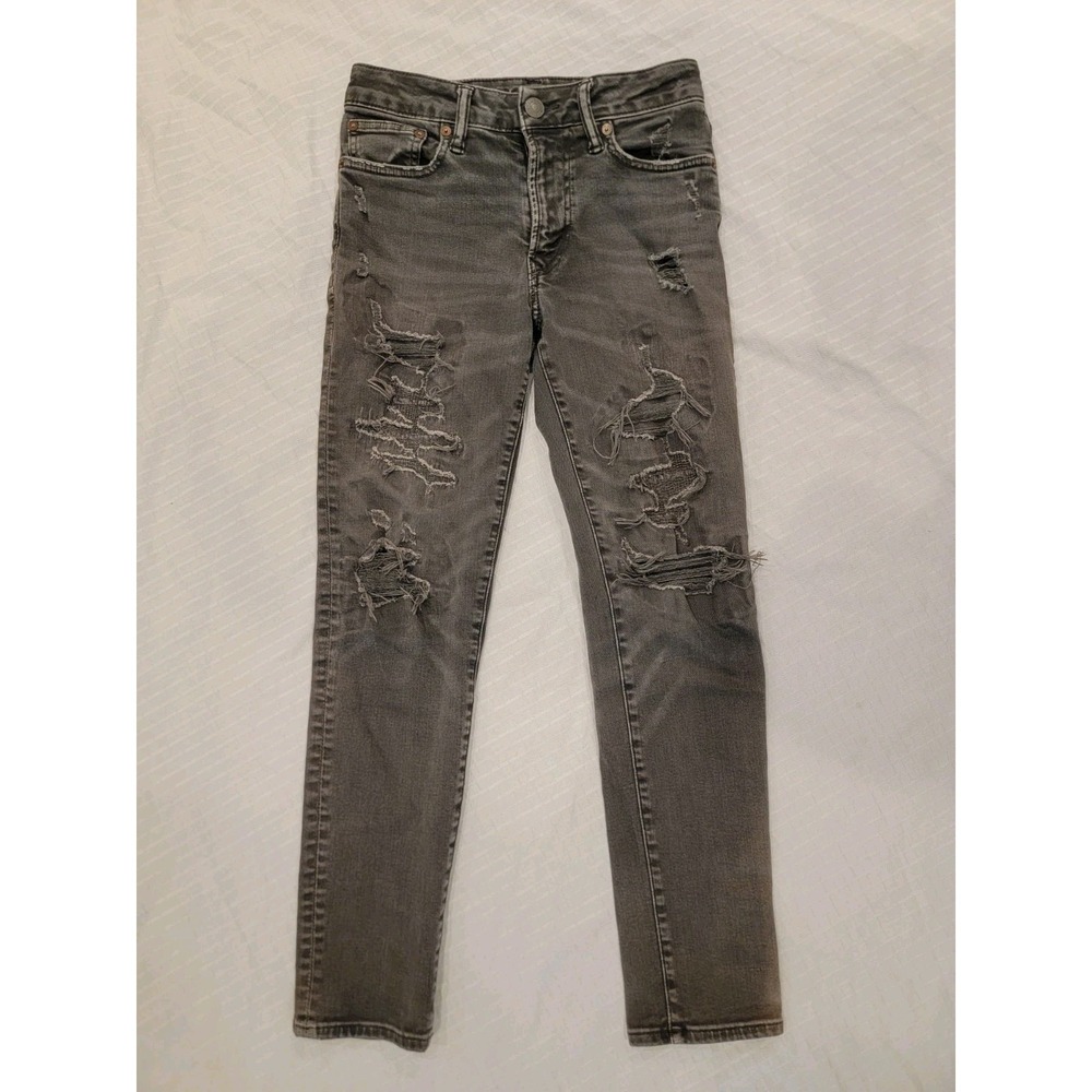 American Eagle‎ Next Level Flex jeans: Skinny, Black wash, distressed Mens 26x28